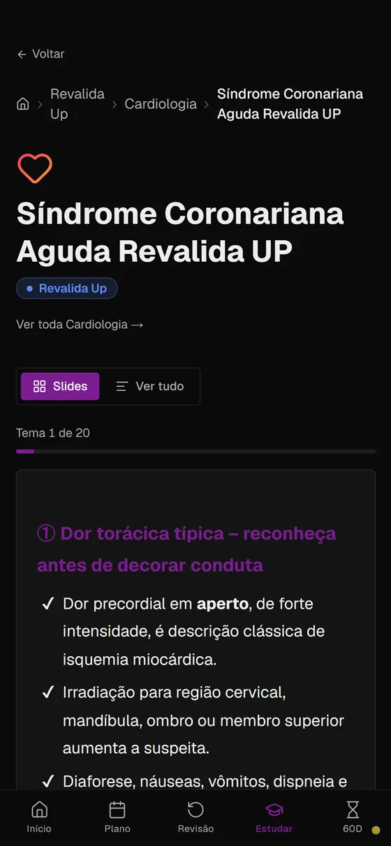 Tela do Revalida Up no modo de recordação ativa.